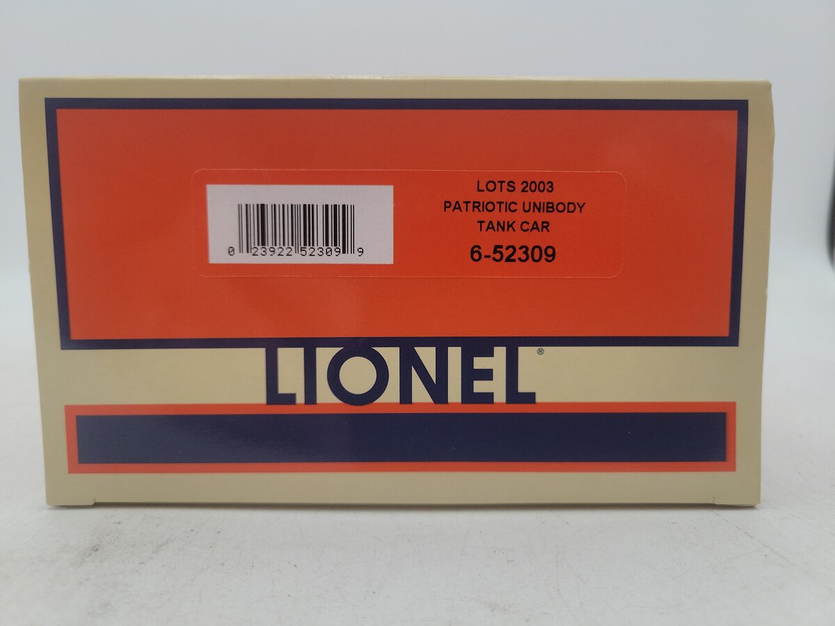 Lionel 6-52309 O Gauge LOTS 2003 Patriotic Unibody Tank Car #241776 LN/Box