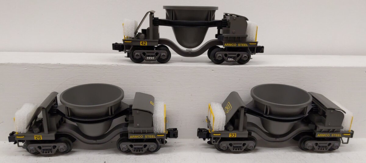 MTH 20-90043 O Armco Steel Premier Slag Car Set (Set of 3) NIB