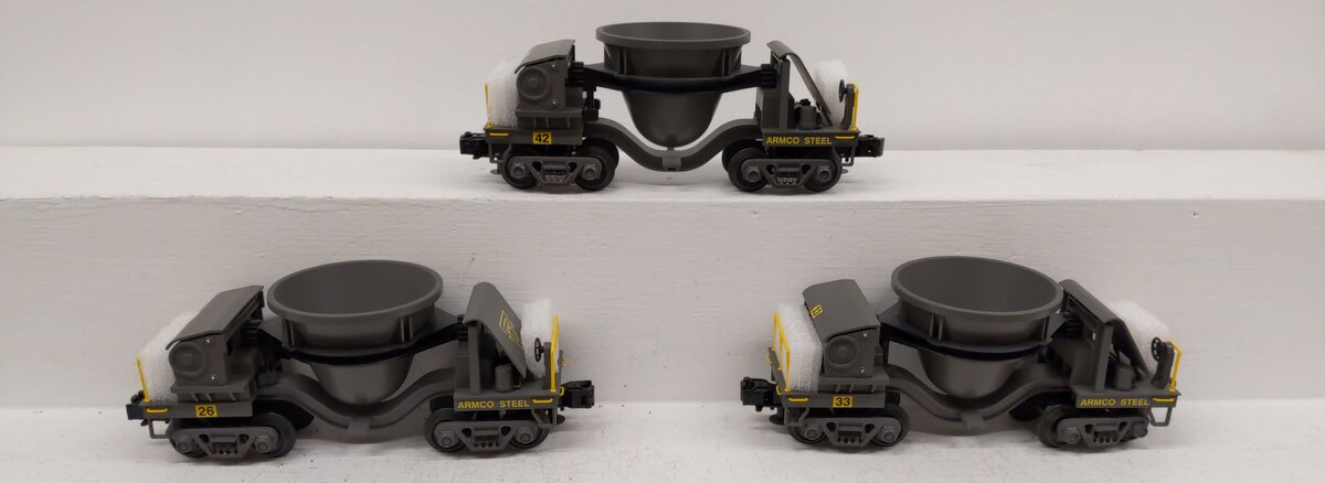 MTH 20-90043 O Armco Steel Premier Slag Car Set (Set of 3) NIB