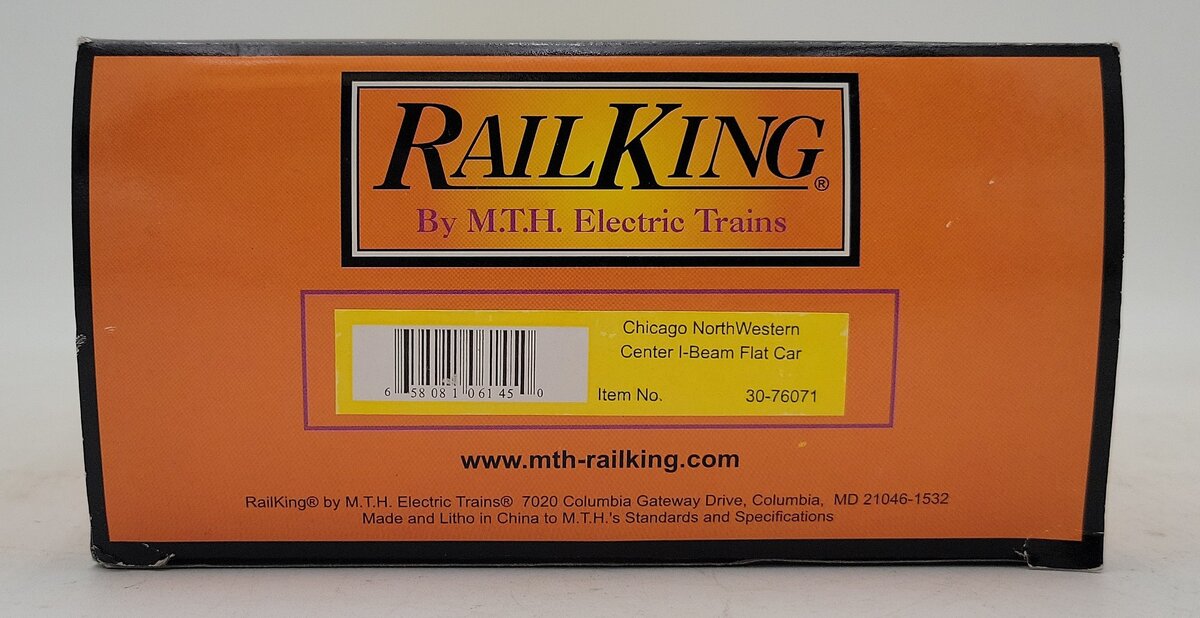 MTH 30-76071 O Gauge Chicago NorthWestern Center I-Beam Flat Car LN/Box