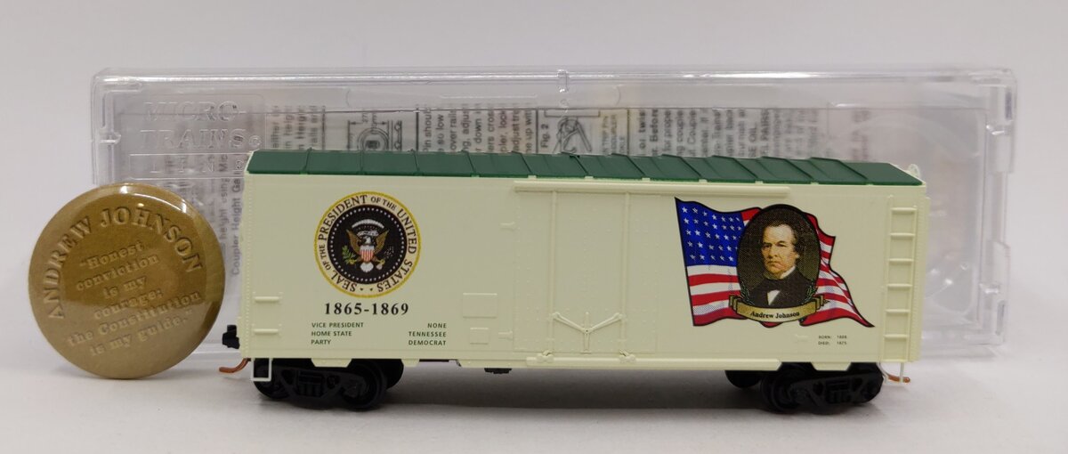 Micro-Trains 07400134 N Scale Andrew Johnson 40' Boxcar #1865-1869 w/Ladders EX/Box
