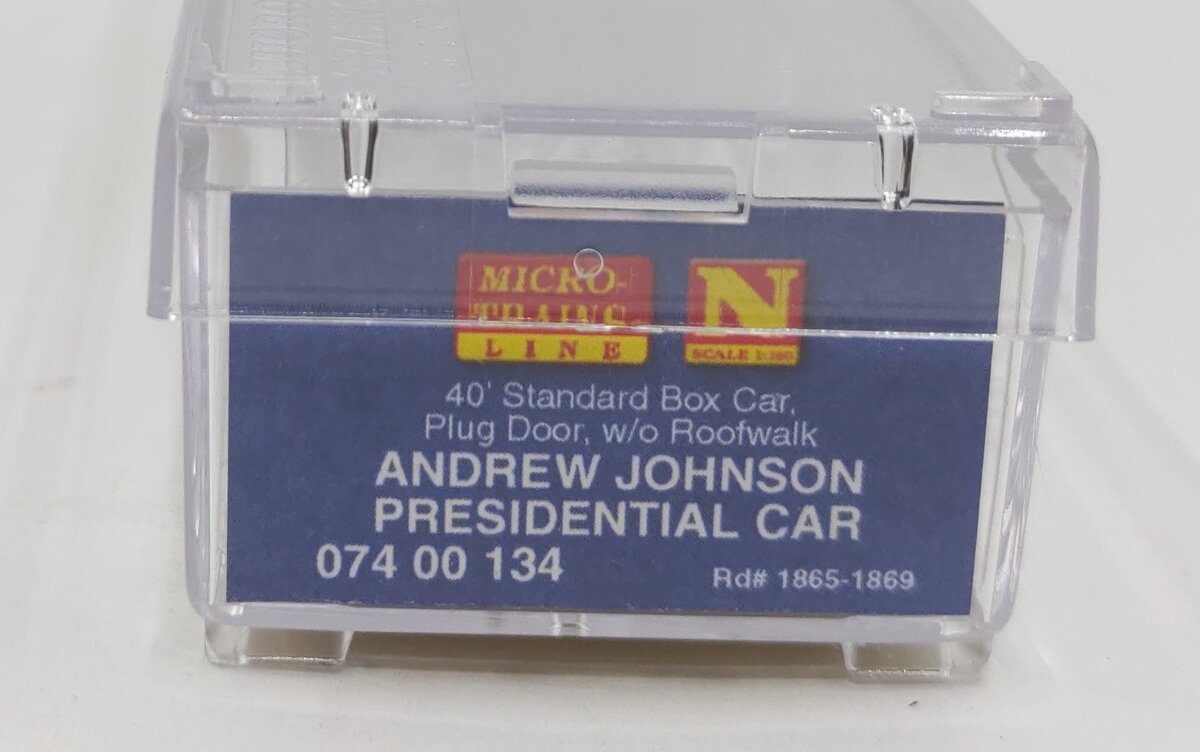 Micro-Trains 07400134 N Scale Andrew Johnson 40' Boxcar #1865-1869 w/Ladders EX/Box