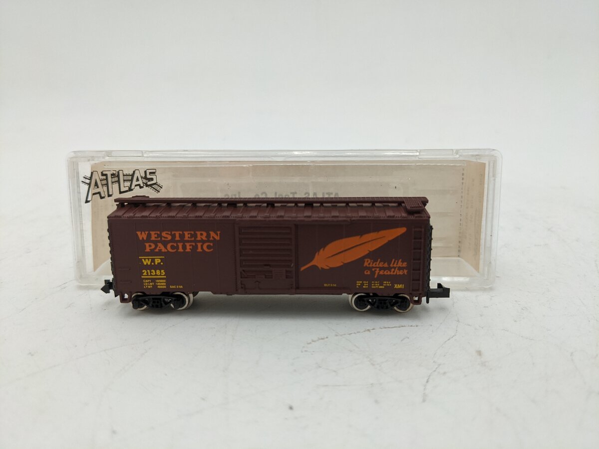 Atlas 3432 N Scale Western Pacific 40' Boxcar #21385 EX/Box