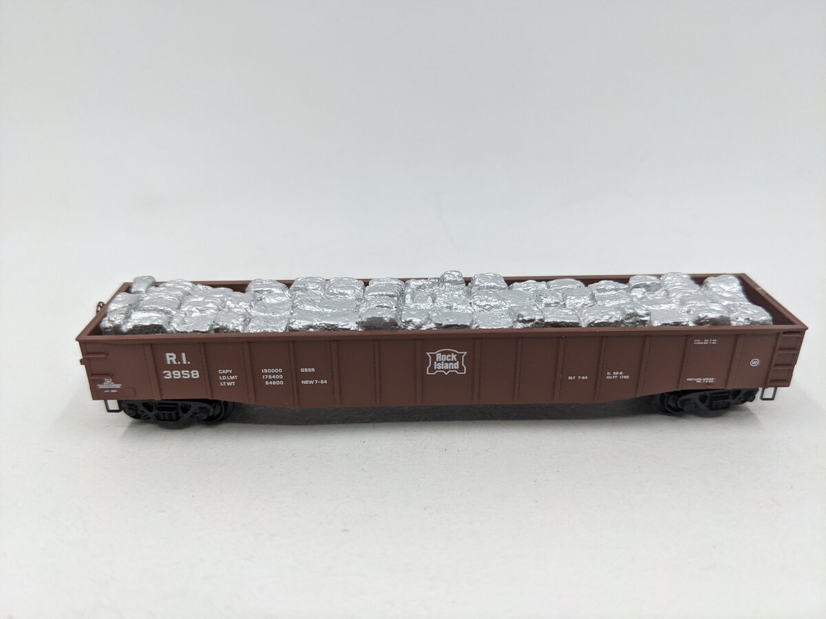 Micro-Trains 10500510 N RI 50' Steel Side 15 Panel Fixed End Gondola #3958 EX/Box