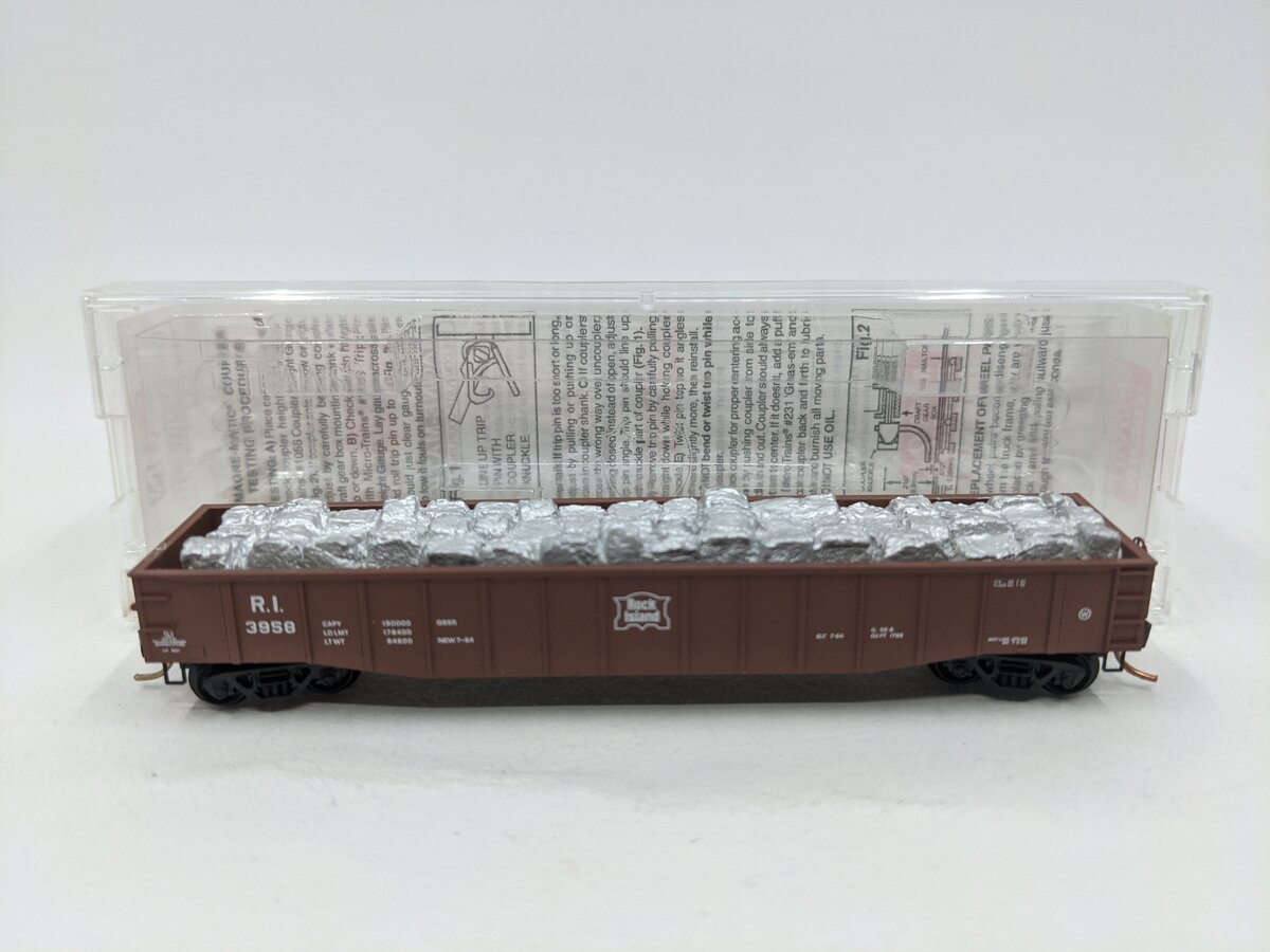 Micro-Trains 10500510 N RI 50' Steel Side 15 Panel Fixed End Gondola #3958 EX/Box