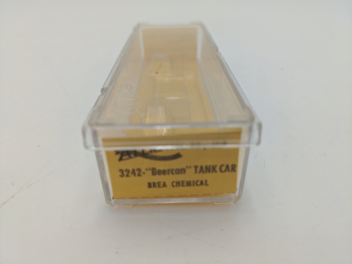 Atlas 3242 N Scale Brea Chemical "Beercan" Tank Car #77148 EX/Box