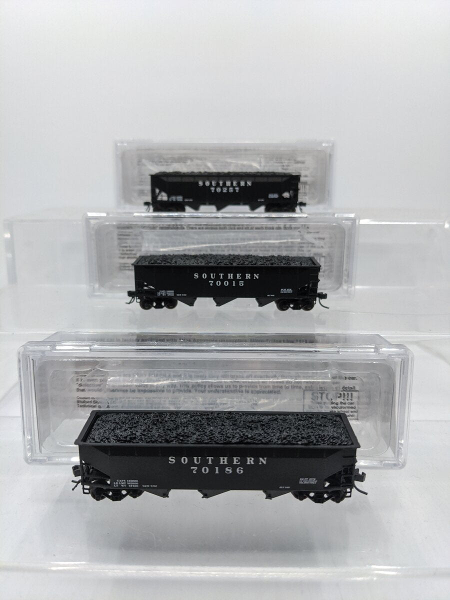 Bluford Shops 73153 N Scale Southern Railway Offset Side Hopper (Set of 3) EX/Box