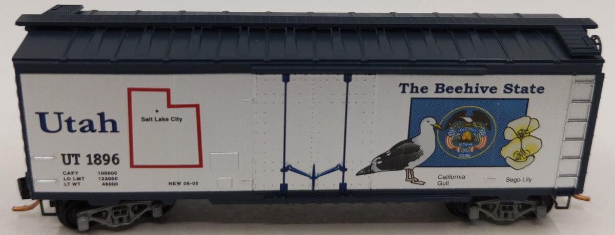 Micro-Trains 02100391 N Scale Utah State 40' Standard Plug Door Boxcar #1896 LN
