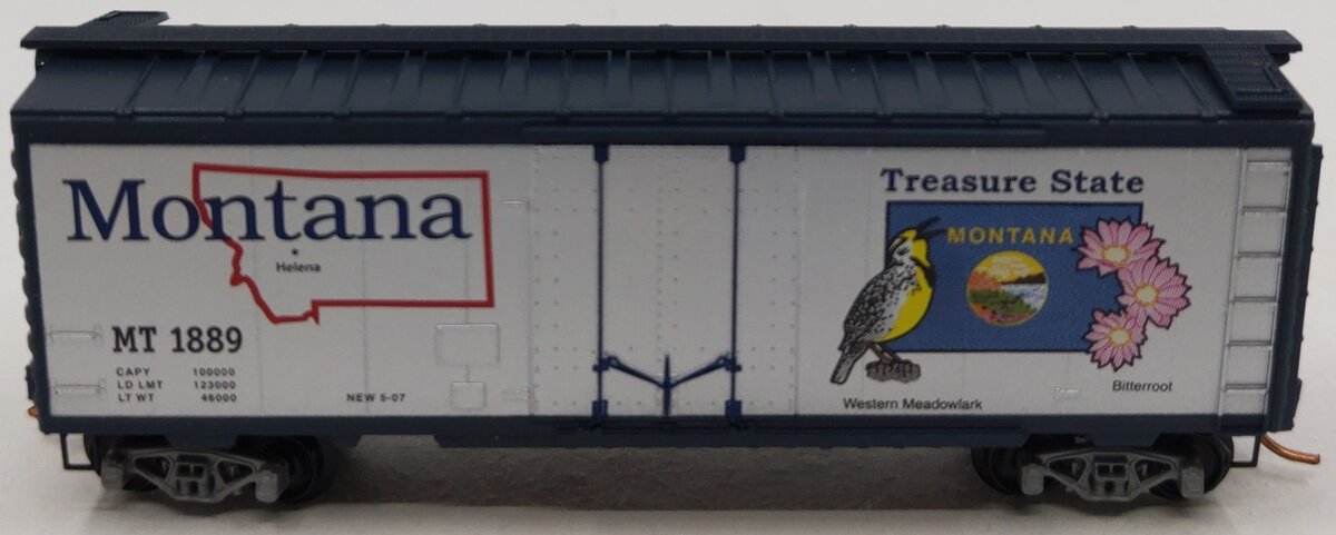 Micro-Trains 02100413 N Scale Montana State 40' Standard Plug Door Boxcar #1889 LN