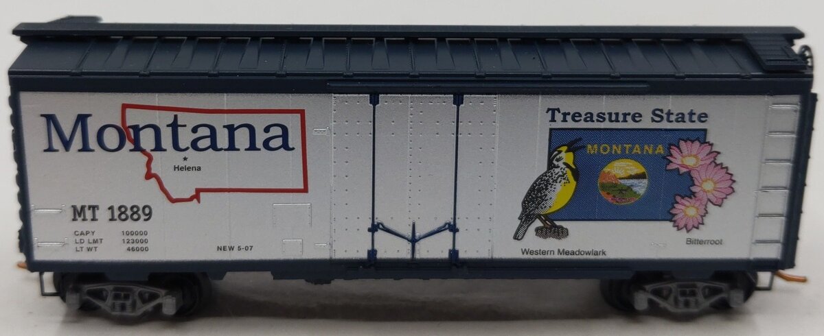 Micro-Trains 02100413 N Scale Montana State 40' Standard Plug Door Boxcar #1889 LN