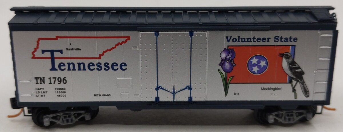 Micro-Trains 02100392 N Scale Tennessee 40' Standard Plug Door Boxcar #1796 LN