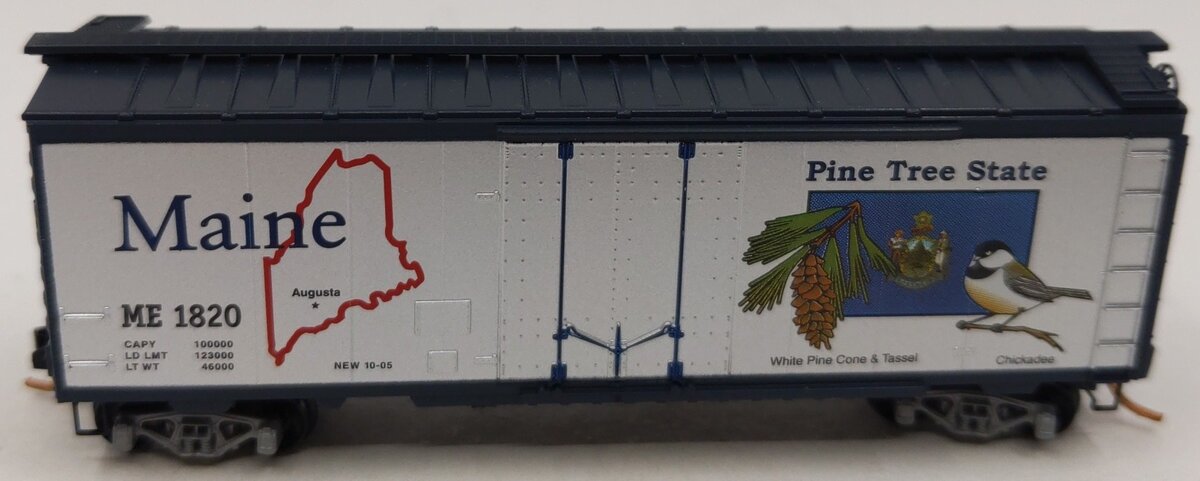 Micro-Trains 02100394 N Maine State Car 40' Standard Plug Door Boxcar #1820 LN