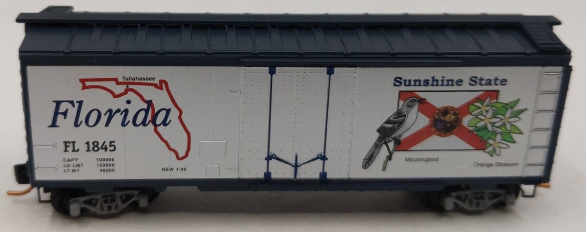 Micro-Trains 02100397 N Florida State Car 40' Standard Plug Door Boxcar #1845 LN