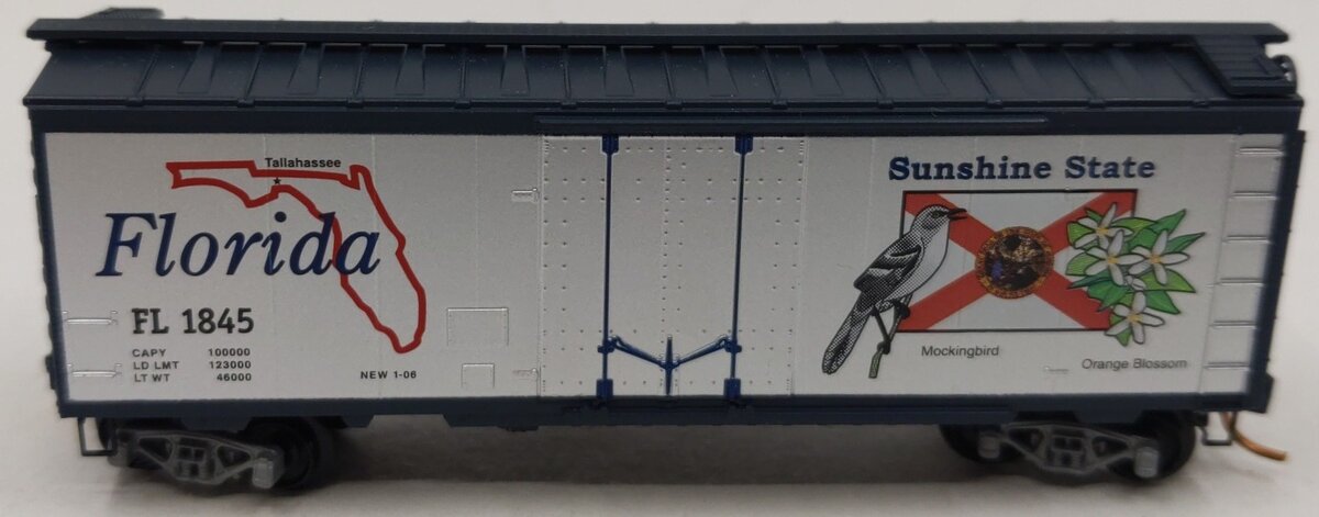 Micro-Trains 02100397 N Florida State Car 40' Standard Plug Door Boxcar #1845 LN