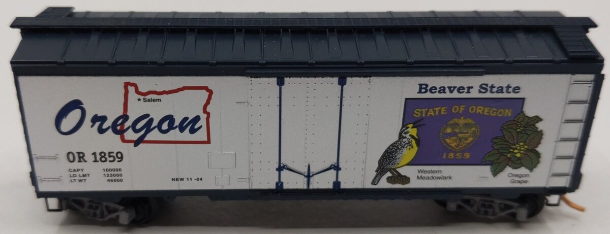Micro-Trains 02100384 N Scale Oregon State Car 40' Plug Door Boxcar #1859 LN