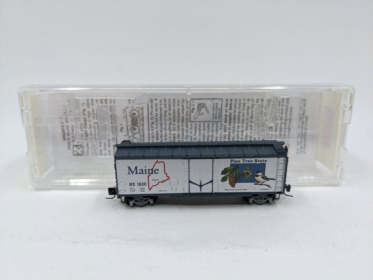Micro-Trains 50200521 Z Maine State Car 40' Plug Door Box Car #1820 EX ...