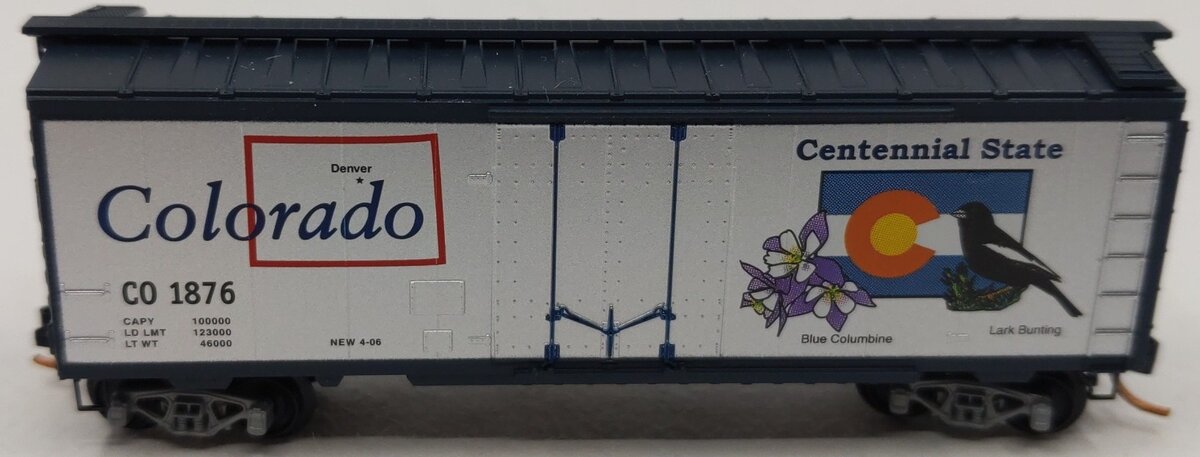 Micro-Trains 02100400 N Scale Colorado Car 40' Standard Plug Door Boxcar #1876 LN