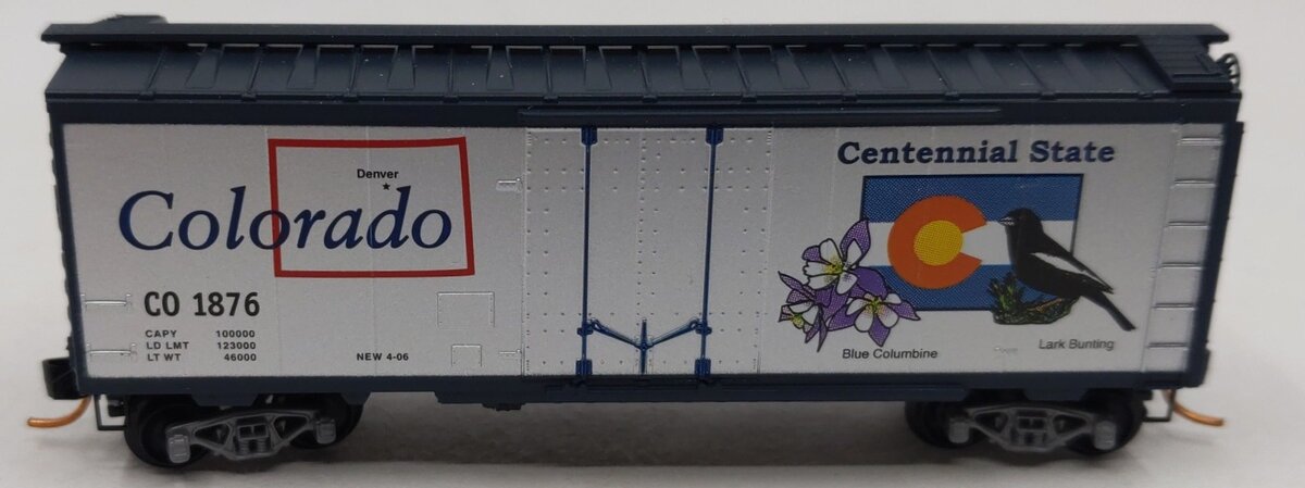 Micro-Trains 02100400 N Scale Colorado Car 40' Standard Plug Door Boxcar #1876 LN
