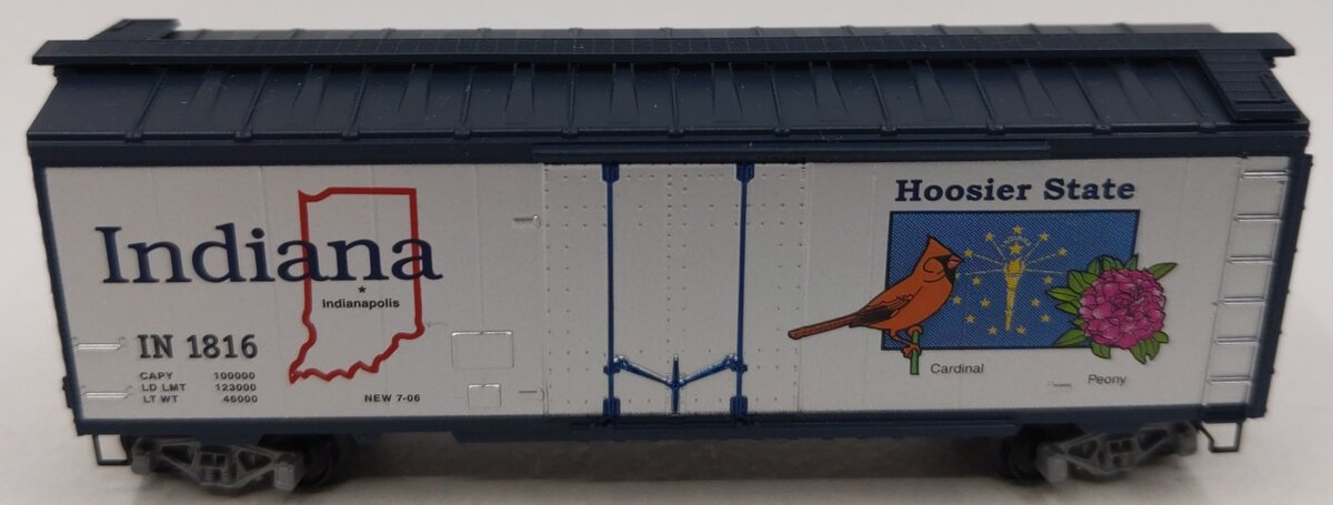 Micro-Trains 02100403 N Scale Indiana State 40' Standard Plug Door Boxcar #1816 LN