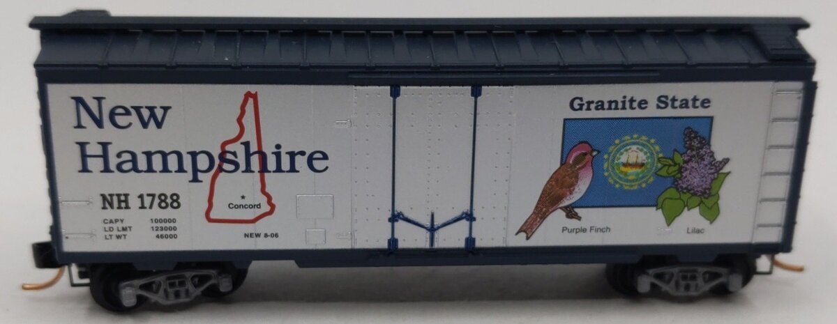 Micro-Trains 02100404 N Scale New Hampshire State 40' Plug Door Boxcar #1788 LN