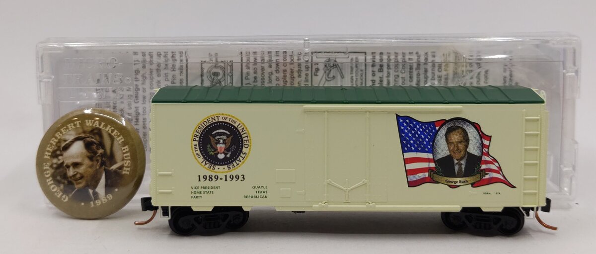 Micro-Trains 07400128 N George H. W. Bush 40' Plug Door Boxcar #1989-1993 EX/Box
