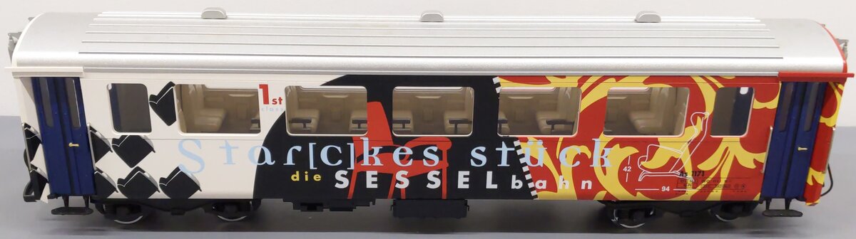 LGB 38670 G Scale RhB Stackes Stueck Salon Passenger Car (Metal Wheels) NIB