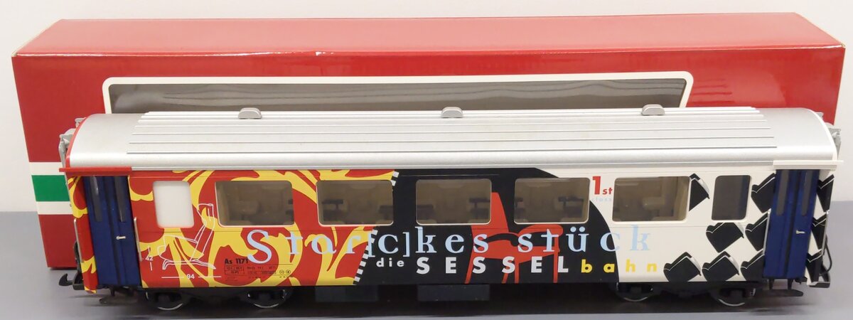 LGB 38670 G Scale RhB Stackes Stueck Salon Passenger Car (Metal Wheels) NIB