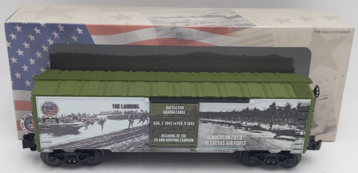 Lionel 6-84666 O Gauge USA Battle for Guadalcanal Boxcar EX/Box