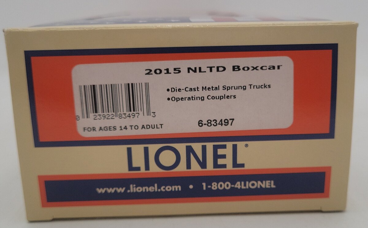 Lionel 6-83497 O 2015 National Train Day Boxcar EX/Box