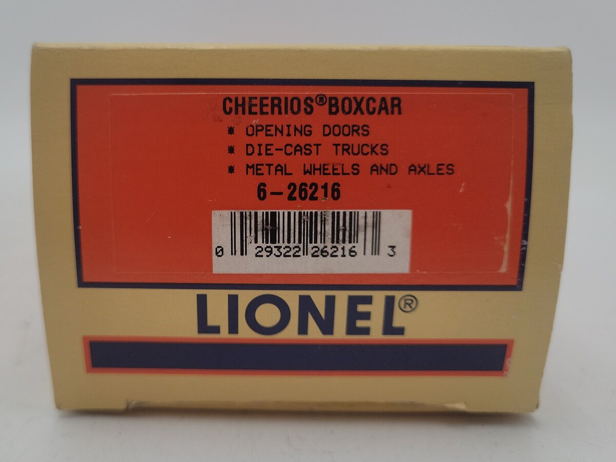 Lionel 6-26216 O Gauge Cheerios Boxcar #9700 EX/Box