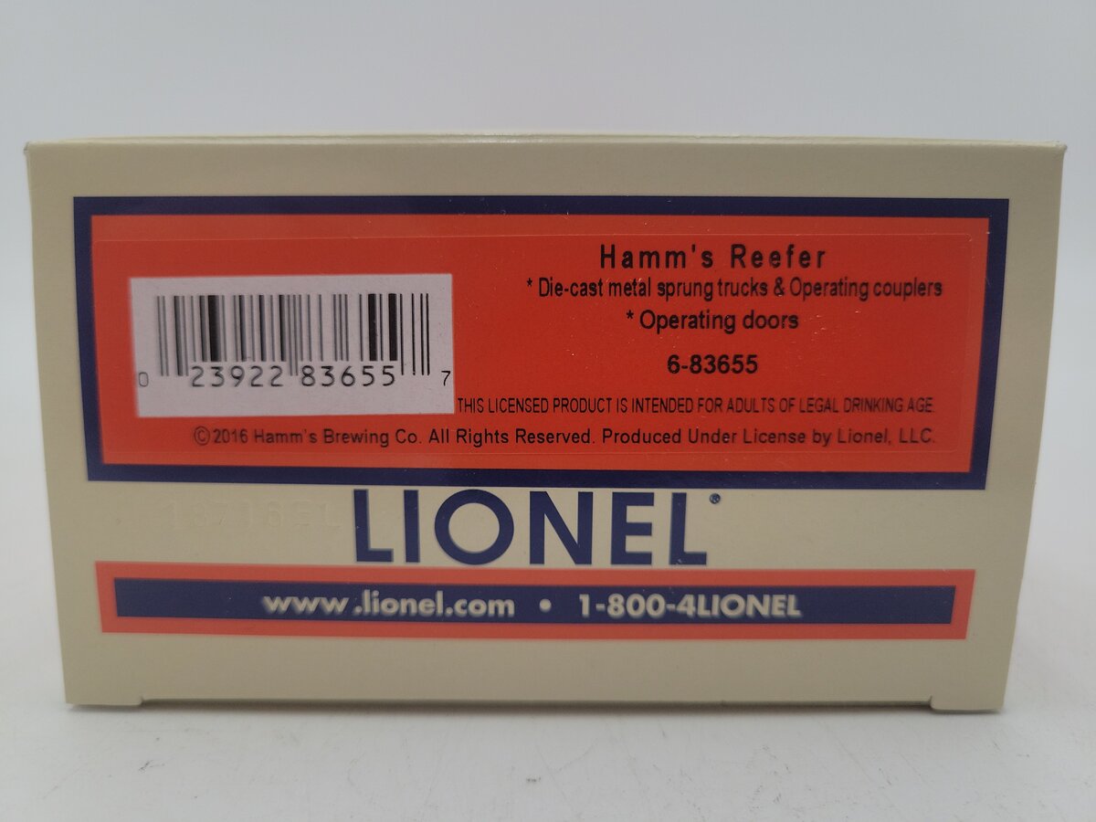 Lionel 6-83655 O Hamm's Beer Reefer w/Operating Doors LN/Box