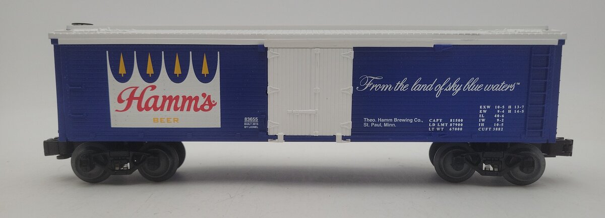 Lionel 6-83655 O Hamm's Beer Reefer w/Operating Doors LN/Box