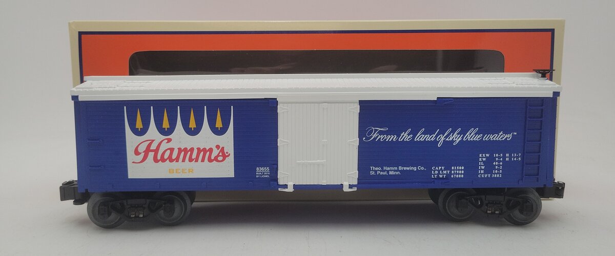 Lionel 6-83655 O Hamm's Beer Reefer w/Operating Doors LN/Box
