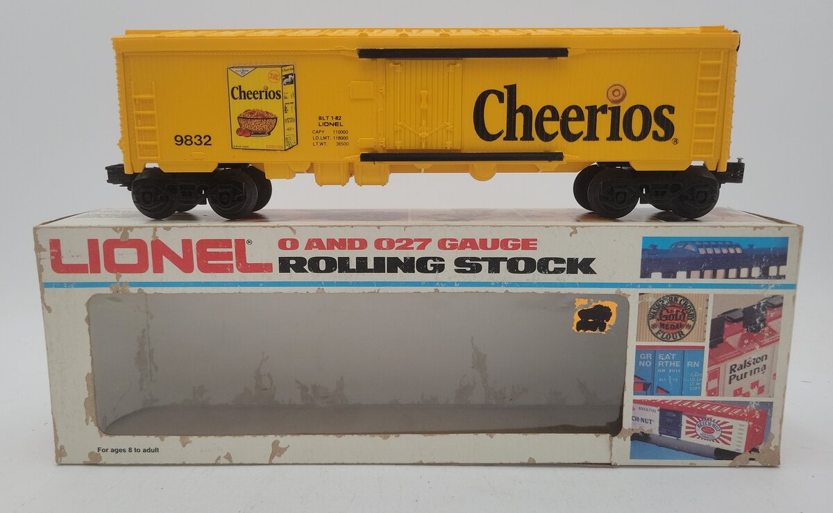 Lionel 6-9832 O Gauge Cheerios Billboard Reefer Car EX/Box