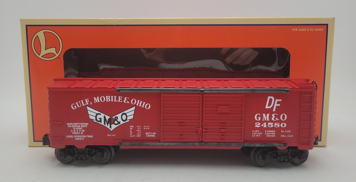 Lionel 6-52162 O Gauge LOTS 1999 Gulf, Mobile & Ohio Boxcar #24580 EX/Box