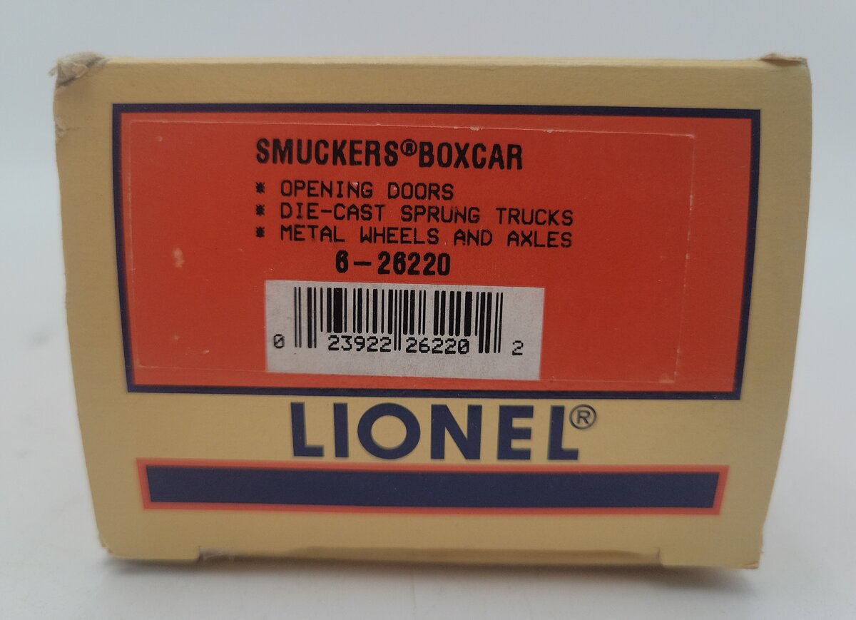 Lionel 6-26220 O Gauge Smucker's® 9700 Boxcar EX/Box