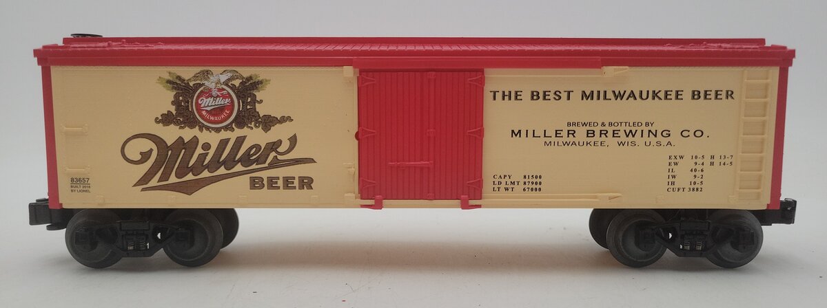 Lionel 6-83657 O Miller Beer Reefer LN/Box