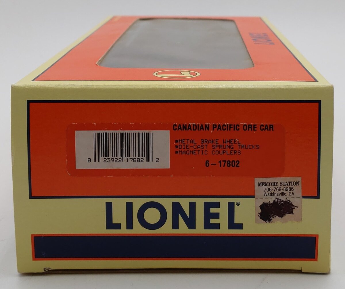 Lionel 6-17802 O Gauge Canadian Pacific Ore Car #377249 w/ Ore Load LN/Box