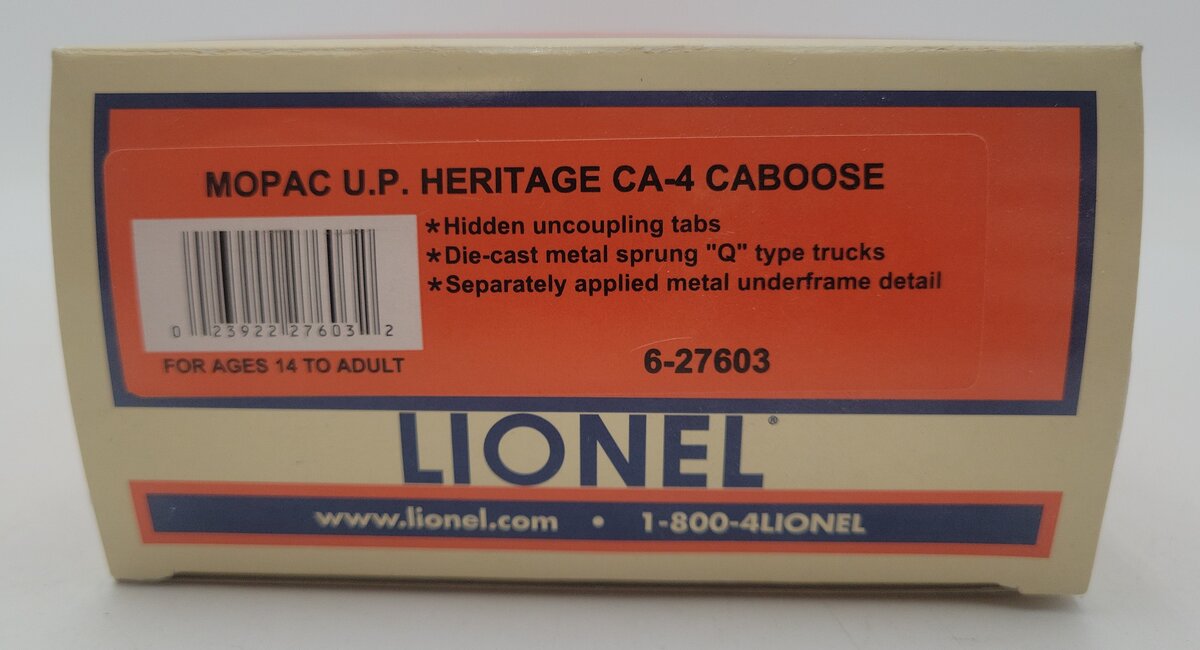 Lionel 6-27603 O Gauge Mopac U.P. Heritage CA-4 Caboose #2891 EX/Box