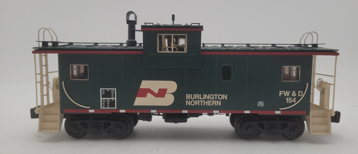Lionel 6-17671 Burlington Northern Extended Vision Caboose #154 EX/Box