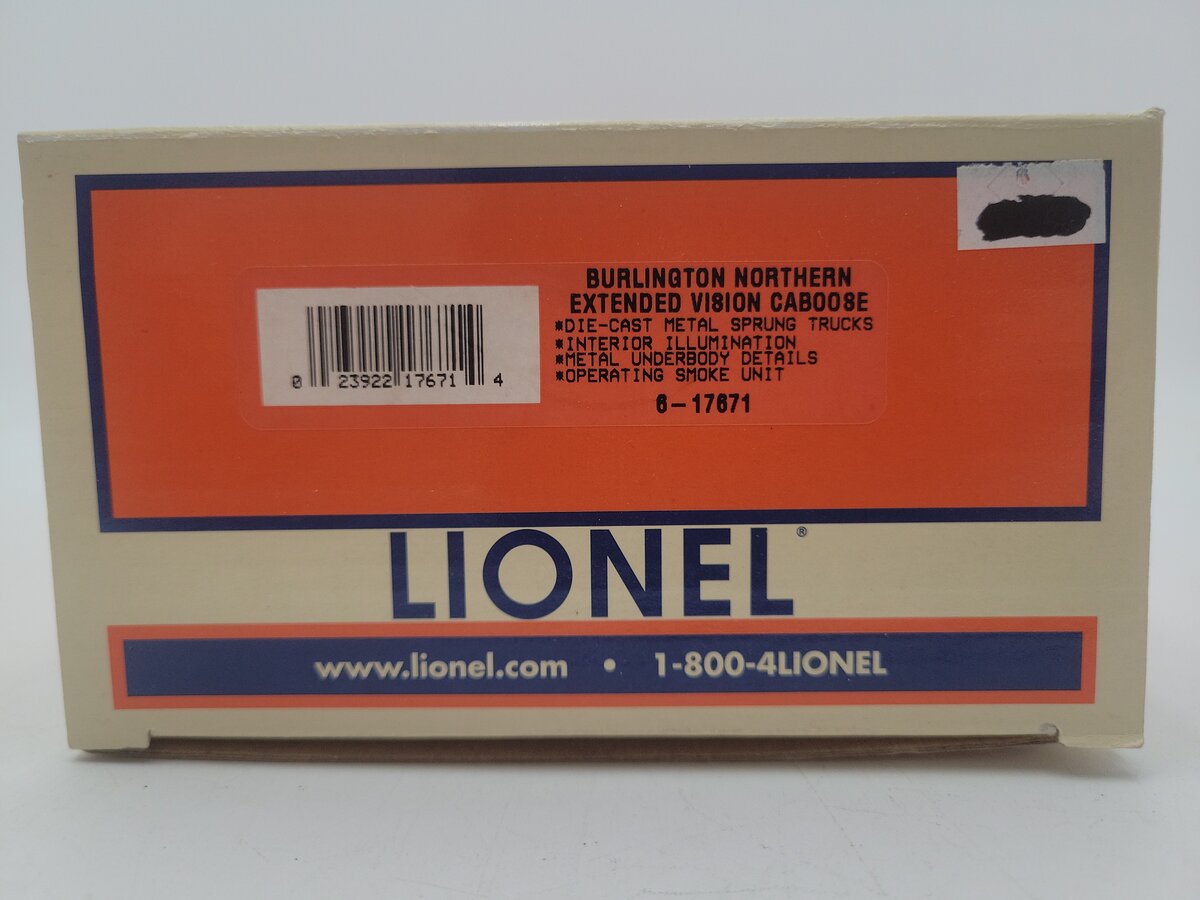 Lionel 6-17671 Burlington Northern Extended Vision Caboose #154 EX/Box