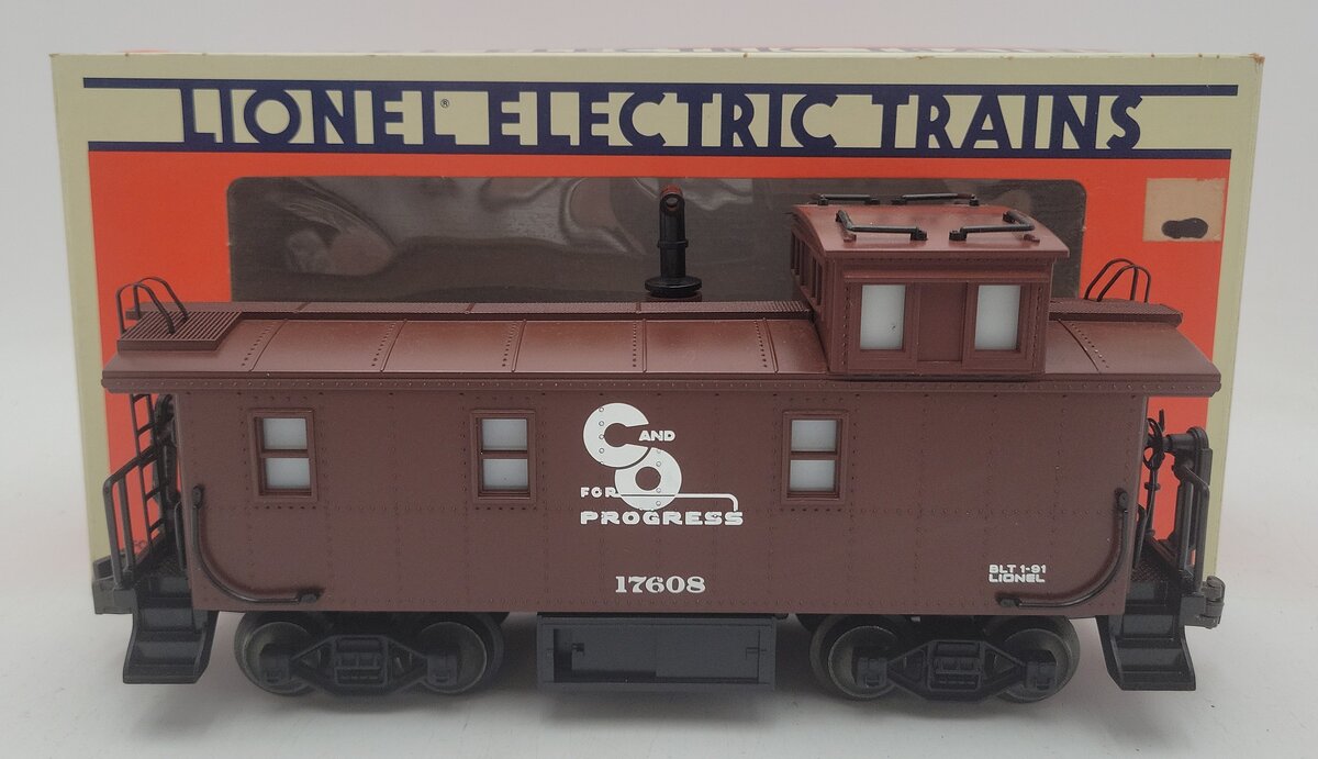 Lionel 6-17608 O Gauge Chessie Steelside Square Window Caboose #17608 w/ Smoke EX/Box