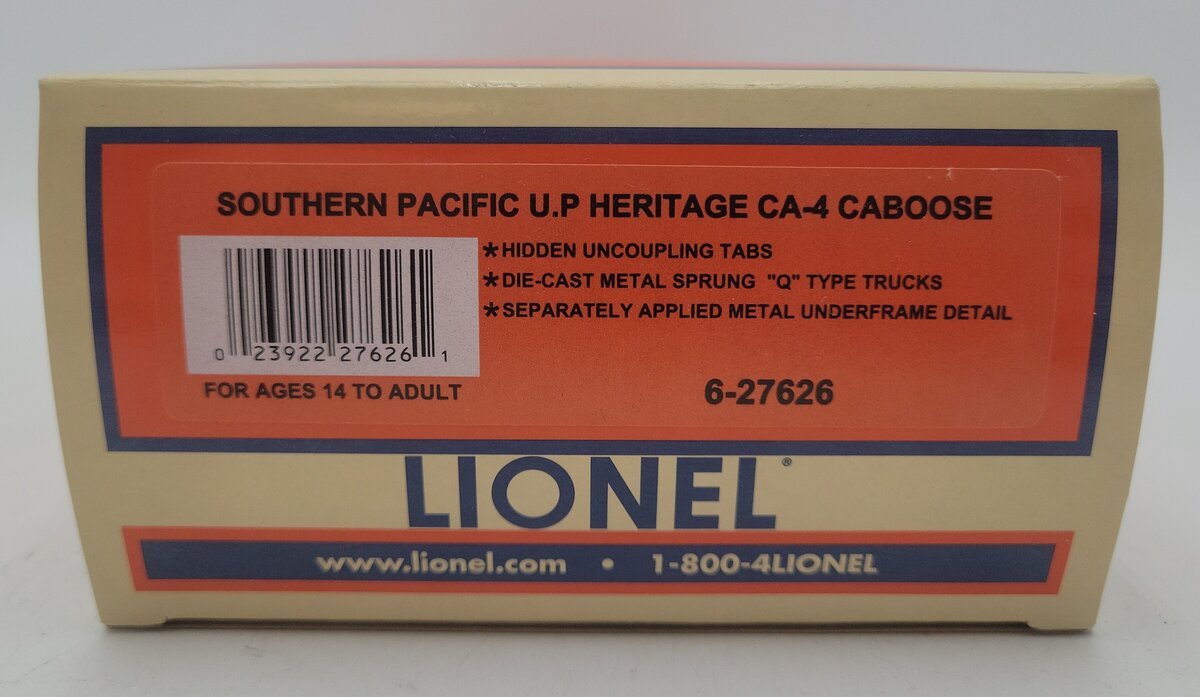 Lionel 6-27626 O Southern Pacific UP Heritage CA-4 Caboose #6991 EX/Box