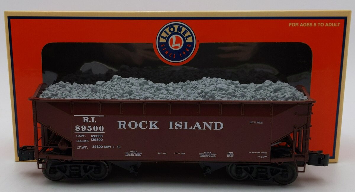 Lionel 6-17067 O Gauge Rock Island Offset Hopper w/ Gravel Load #89500 LN/Box