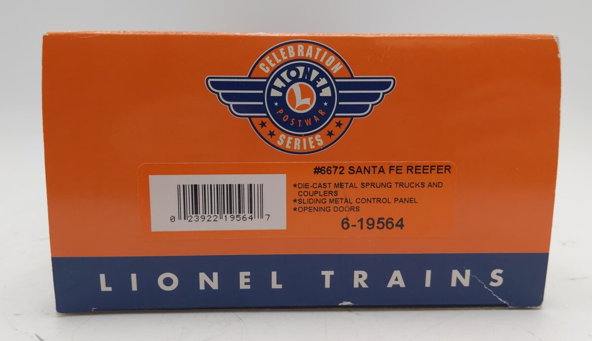 Lionel 6-19564 O Gauge Atchison Topeka Santa Fe Reefer #6672 EX/Box