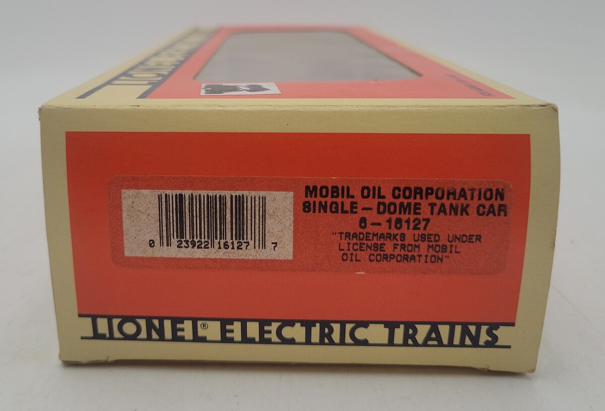 Lionel 6-16127 O Gauge Mobil Oil Corporation Single-Dome Tank Car EX/Box