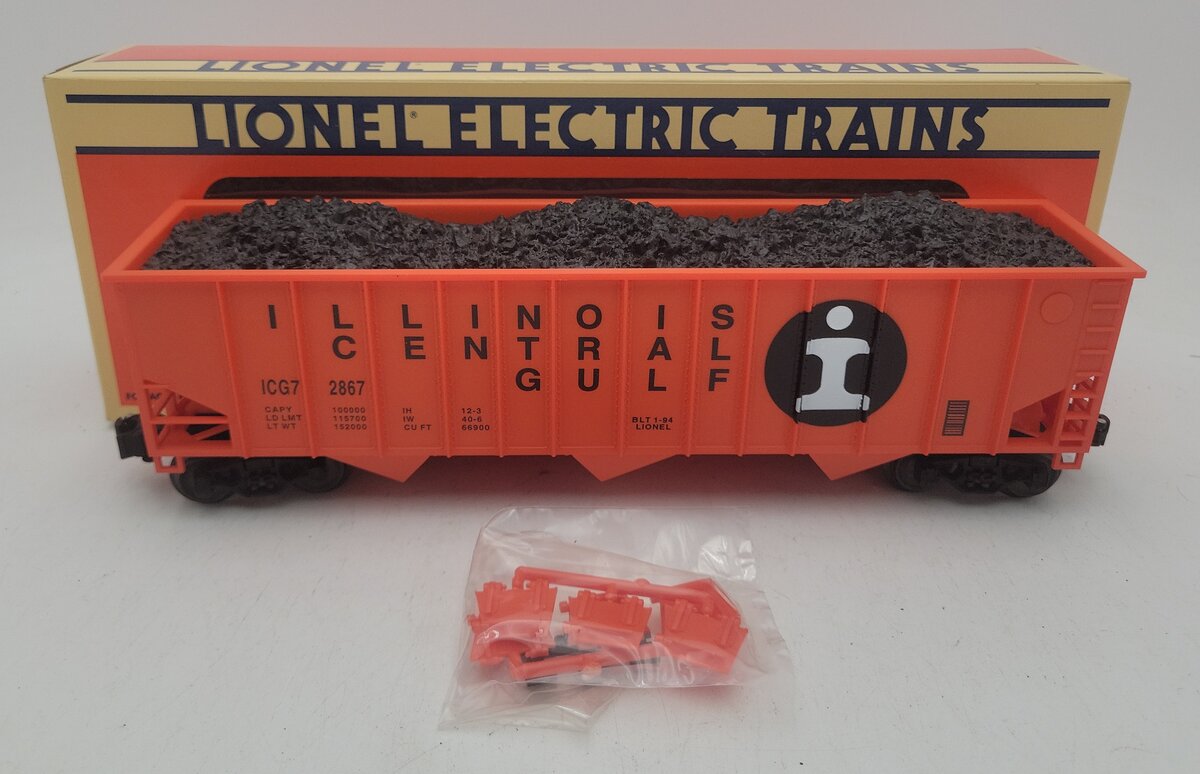 Lionel 6-17121 O Gauge Illinois Central 3-Bay Hopper w/Coal #2867 LN/Box