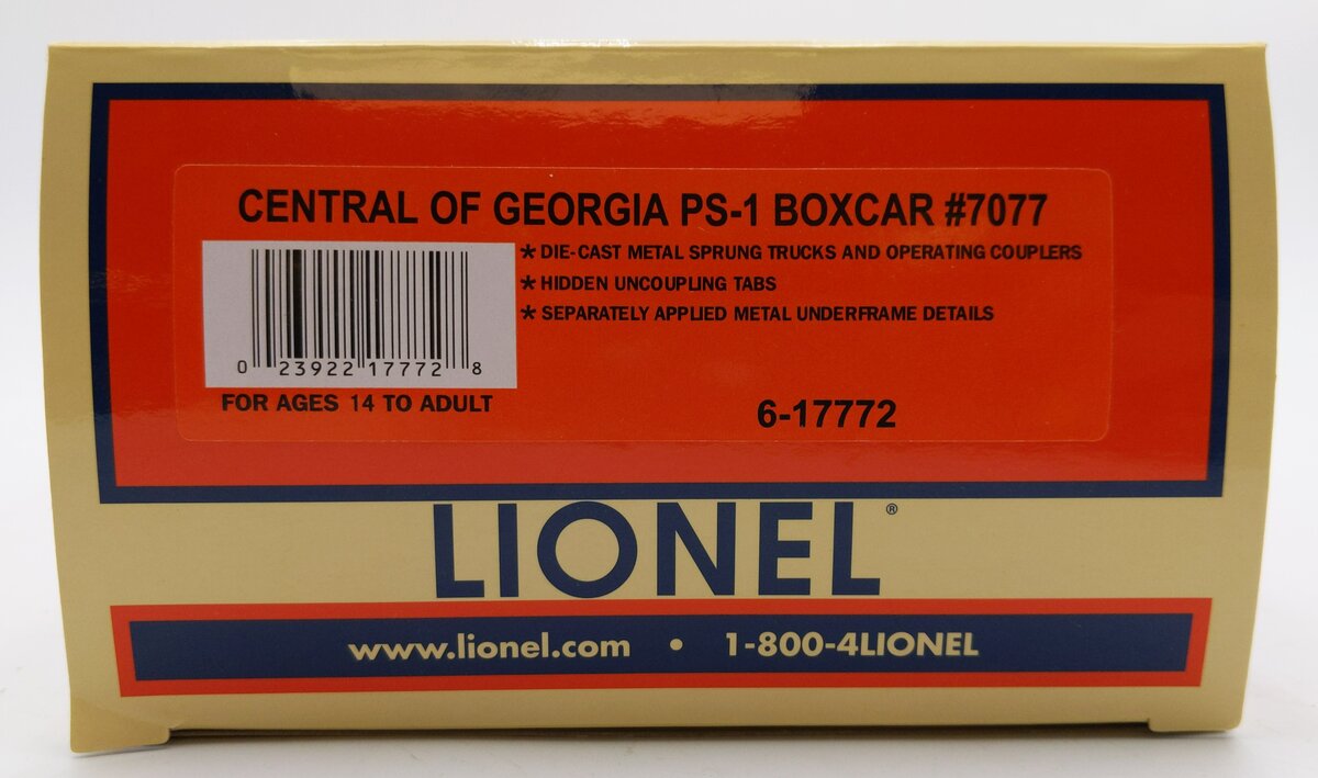 Lionel 6-17772 O Gauge Central of Georgia PS-1 Boxcar #7077 LN/Box