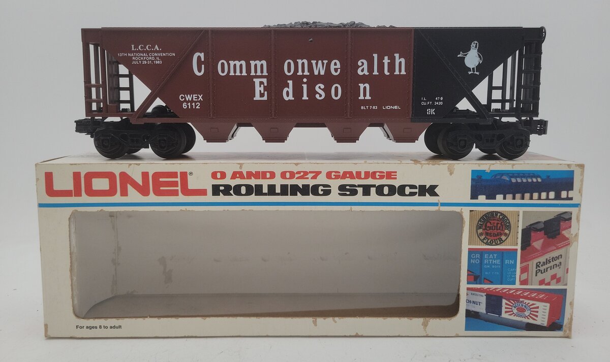 Lionel 6-6112 O Gauge LCCA Commonwealth Edison Hopper Car EX/Box