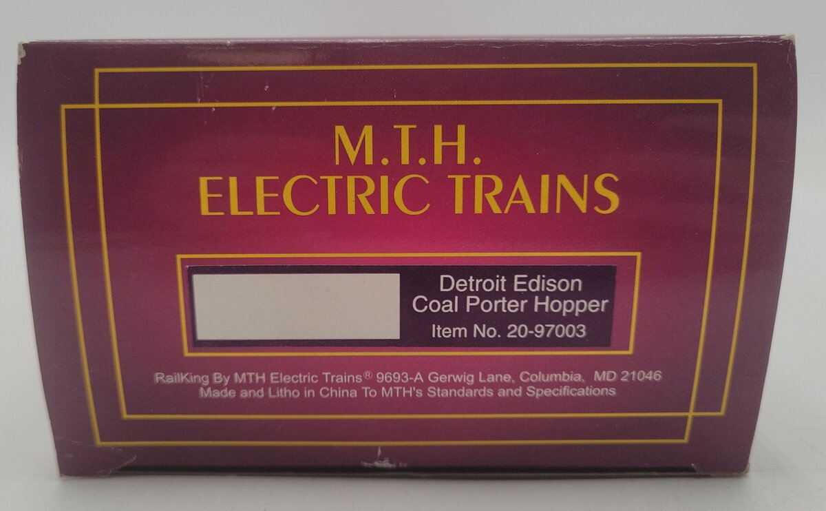 MTH 20-97003 O Gauge Detroit Edison Coal Porter Hopper #6105 EX/Box